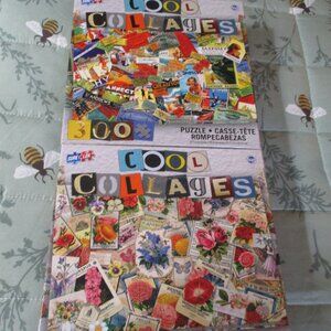 Surelox Lot of Two Cool Collages 1000 & 300 Piece Puzzles NEW